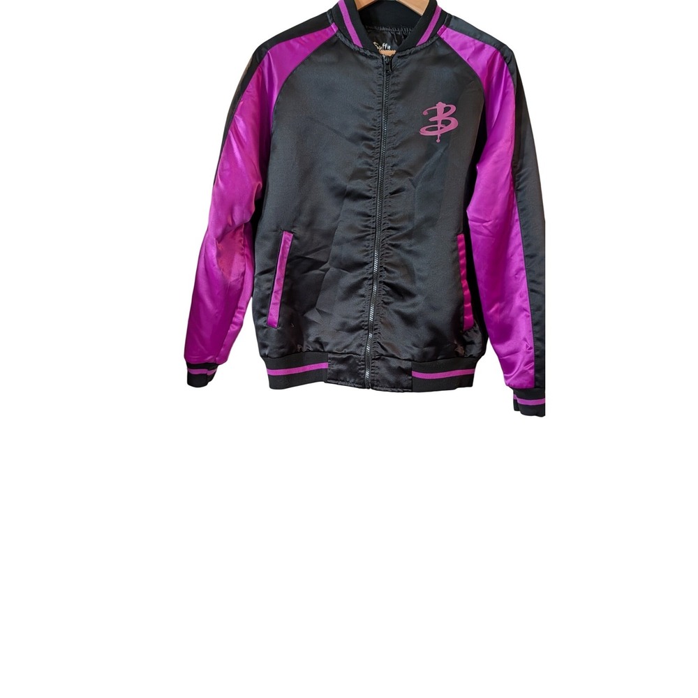 Buffy the Vampire Slayer LootWear Dark Willow Satin Bomber Jacket Black Purple L